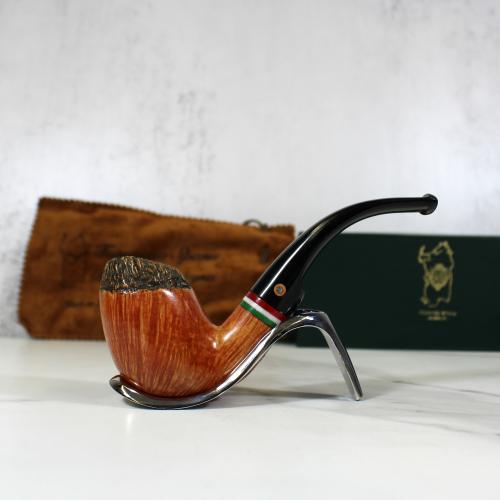 JANUARY SALE - Tommaso Spanu Briar F Tricolour Bent Fishtail Pipe (ART301)