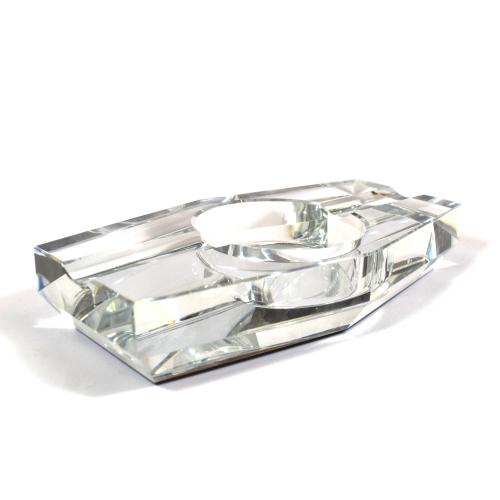 Prestige Crystal Glass Two Rest Cigar Ashtray