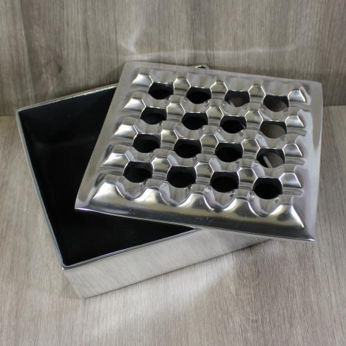 Aluminium 16 Hole Square Cigar Ashtray