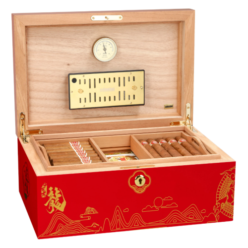 Adorini Year of the Dragon Grande Deluxe Cigar Humidor - 150 Cigar Capacity (ADO179)