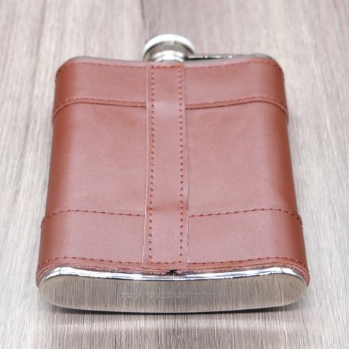 Artamis 6oz Dark Brown Leather Flask & Cups Gift Set
