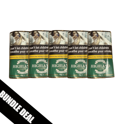 BUNDLE DEAL - Blenders Highland RR Mixture (Ready Rubbed) Pipe Tobacco 5 x 40g Pouch