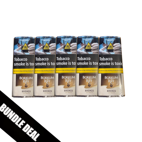 BUNDLE DEAL - Borkum Riff Bronze Pipe Tobacco - 5 x 50g Pouch