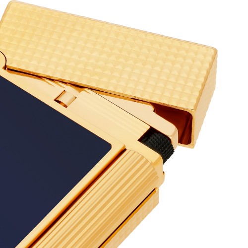 ST Dupont Lighter - Ligne 2 Micro - Blue Lacquer & Yellow Gold