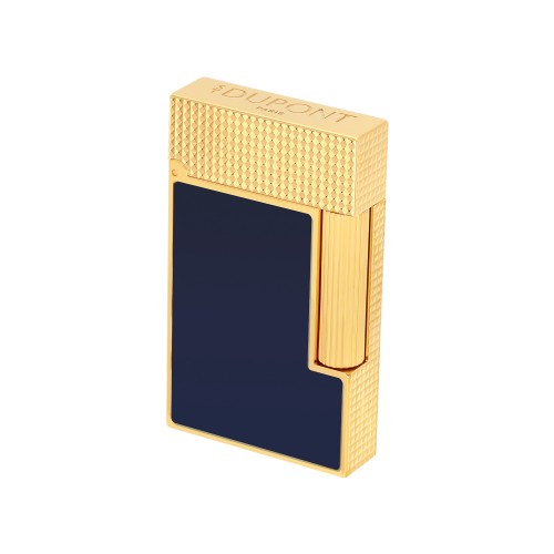 ST Dupont Lighter - Ligne 2 Micro - Blue Lacquer & Yellow Gold