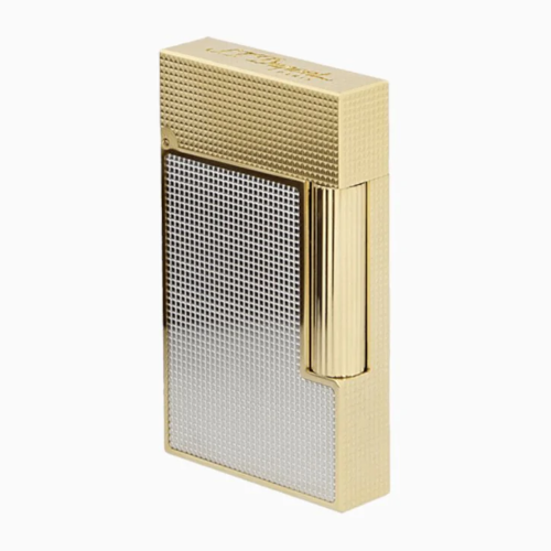ST Dupont Lighter - Ligne 2 - Engraved Yellow Gold & Silver