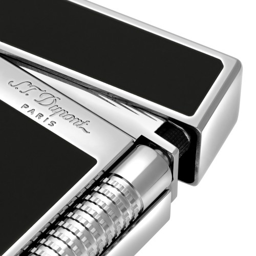 ST Dupont Lighter - Le Grand New - Black Lacquer & Palladium