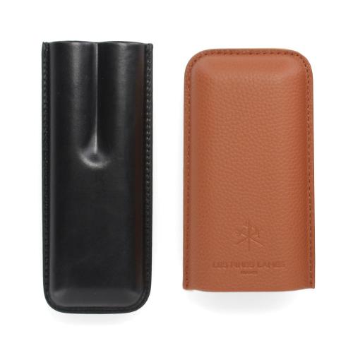 Les Fines Lames Cigar Case - DUO Brown - Fits 2 Cigars