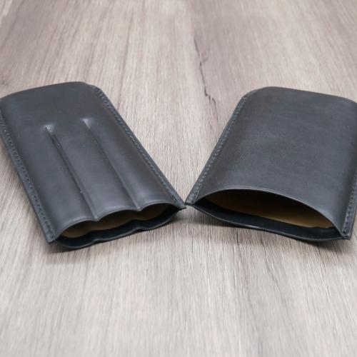 Artamis Corona Black Leather Cigar Case - Fits 3 Cigars