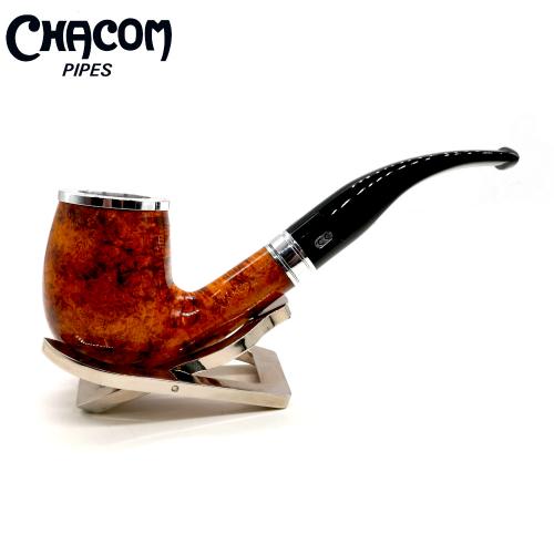 Chacom Baccara Orange 43 Smooth Bent 9mm Metal Filter Adapter Fishtail Pipe (CH829)