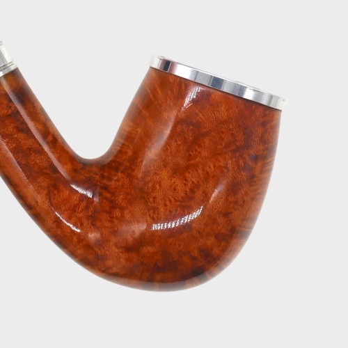 Chacom Baccara Orange 43 Smooth Bent 9mm Metal Filter Adapter Fishtail Pipe (CH852)