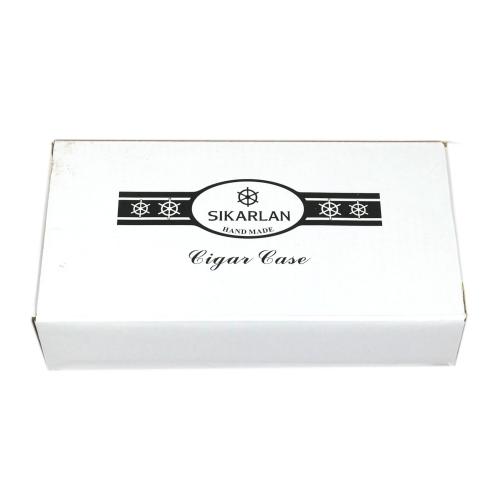 Black Alligator Style Cigar Case & Cutter - Up To 54 RG - 3 Finger