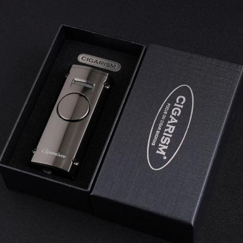 Cigarism Quad Torch Jet Flame Cigar Lighter & Punch Cutter - Coral Red
