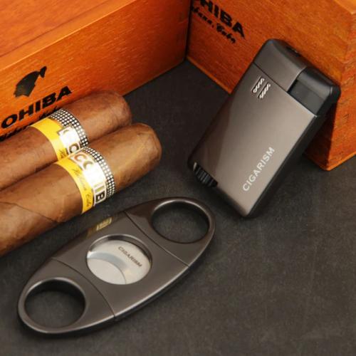 Cigarism Jet Flame Lighter & Cutter Gift Set - Gun Metal - End of Line