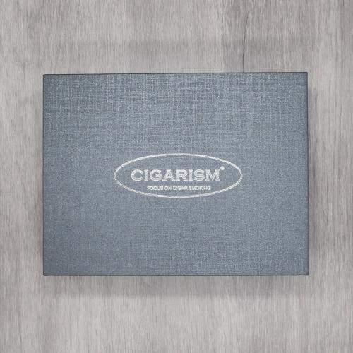 Cigarism Double Jet Flame Lighter & Round Cutter Gift Set - Carbon Fibre Black