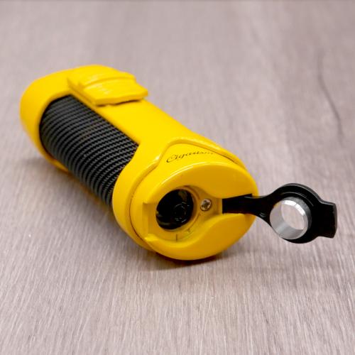 Cigarism Single Torch Jet Flame Lighter & V-Cut Cigar Cutter Gift Set - Yellow