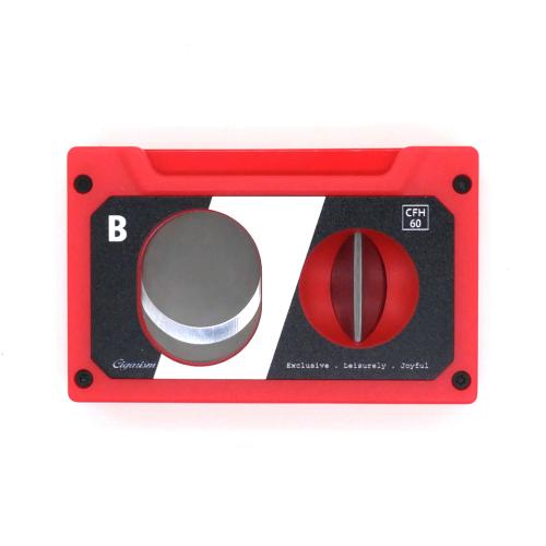 Cigarism Triple Jet Flame Lighter and Cassette Style Cigar Cutter Gift Set - Red