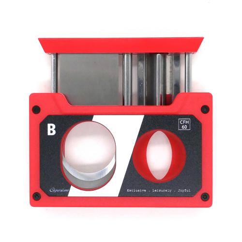 Cigarism Triple Jet Flame Lighter and Cassette Style Cigar Cutter Gift Set - Red