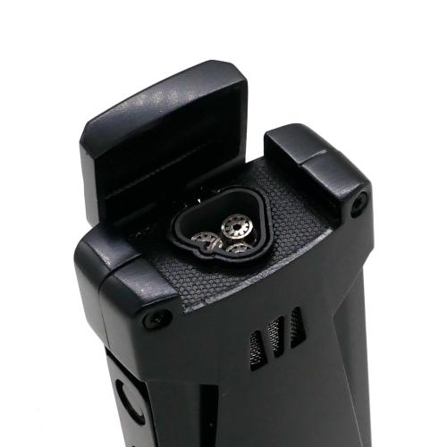 Cigarism Triple Jet Flame Lighter and Cassette Style Cigar Cutter Gift Set - Black