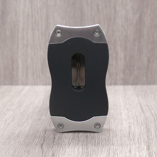 Colibri V-Cut Cigar Cutter - Black and Brushed Chrome