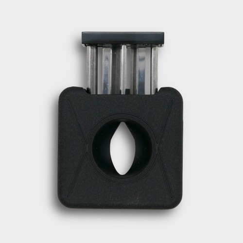 Angelo 3 in 1 V-Cutter, 8mm Punch & Twin Spike Cigar Pick - Black - 60 Ring Gauge