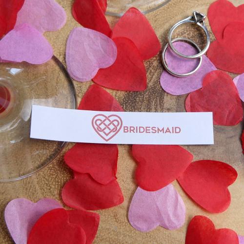Wedding Cigar Band - BRIDESMAID - Red Celtic Knot Heart Design