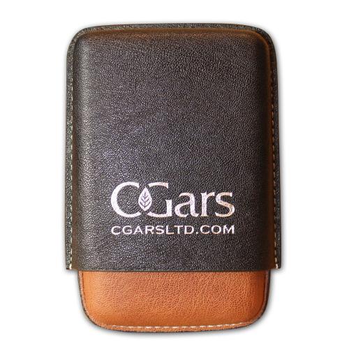 C.Gars Ltd Two Tone Leather Robusto Cigar Case - Three Cigar Capacity