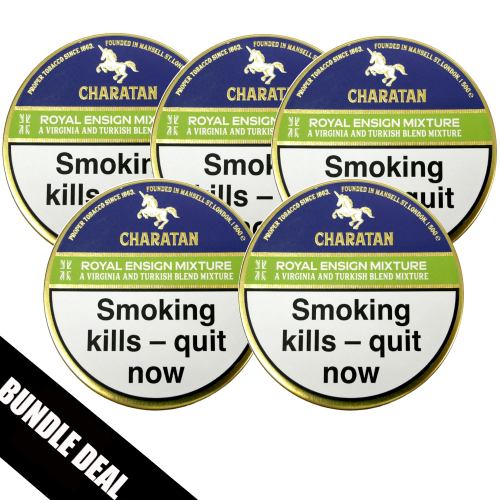 BUNDLE DEAL - Charatan Royal Ensign Mixture Pipe Tobacco - 5 x 50g Tin