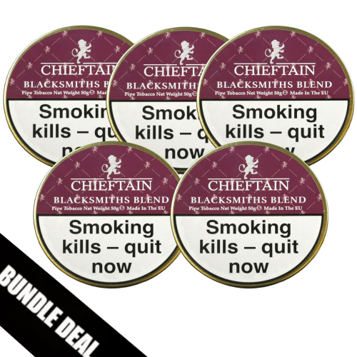 BUNDLE DEAL - Chieftain Blacksmiths Blend Pipe Tobacco - 5 x 50g Tin