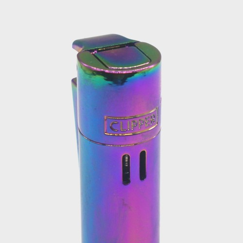 Clipper Gift Metal Jet Flame Lighter - Icy Rainbow