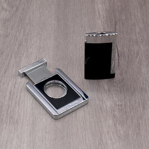 SLIGHT SECONDS ST Dupont Slim 7 Lighter & Cigar Cutter Set - Black