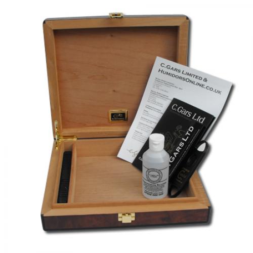 Daniel Marshall Burl Travel Humidor - 15 Cigar Capacity