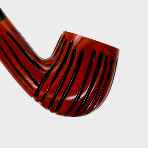Dr Plumb Standard Metal Filter Fishtail Carved Briar Pipe (DP560)