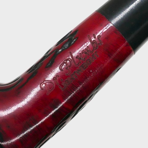 Dr Plumb Lightweight Metal Filter Fishtail Carved Briar Pipe (DP565)
