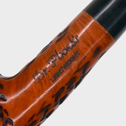 Dr Plumb Lightweight Metal Filter Fishtail Carved Briar Pipe (DP572)