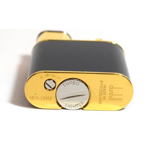 Dunhill - Unique Turbo Black Lacquer, Silver & Gold Plated Lighter