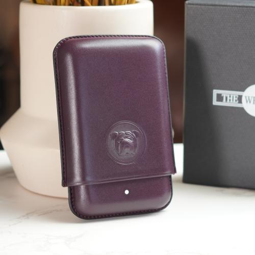 Dunhill Bulldog Cigar Case Robusto - Purple - Fits 3 Cigars