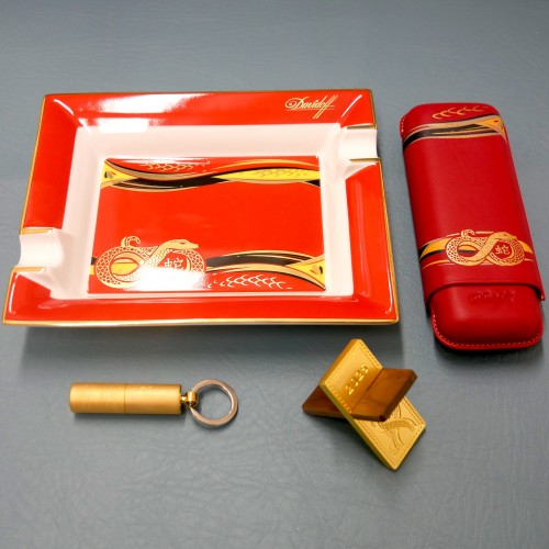 Davidoff Year of the Snake Accessory Set 2025 - Cigar Ashtray, Case, Rest & Cutter