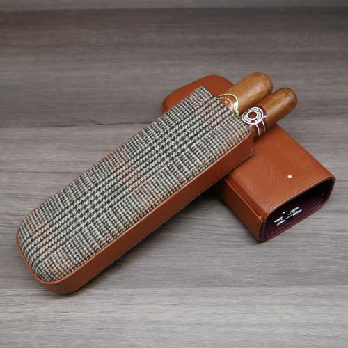 Dunhill Highland Cigar Case - Brown - Fits 2 Cigars