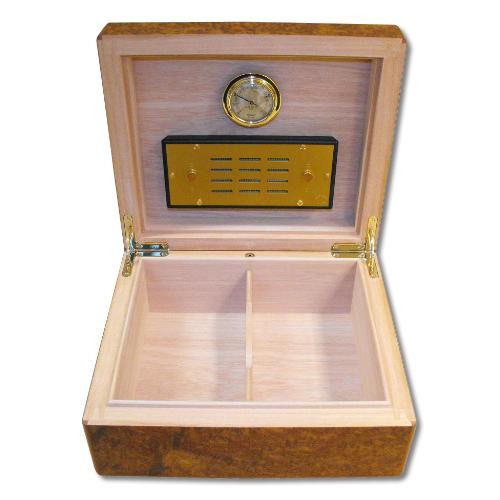 Elie Bleu Humidor - Amboyna Burl - 50 Cigar Capacity