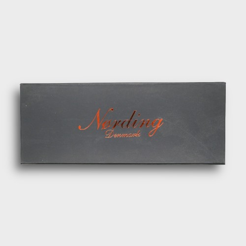 Erik Nording Freehand Black Smooth Marble Stem Bent Fishtail Pipe (EN253)