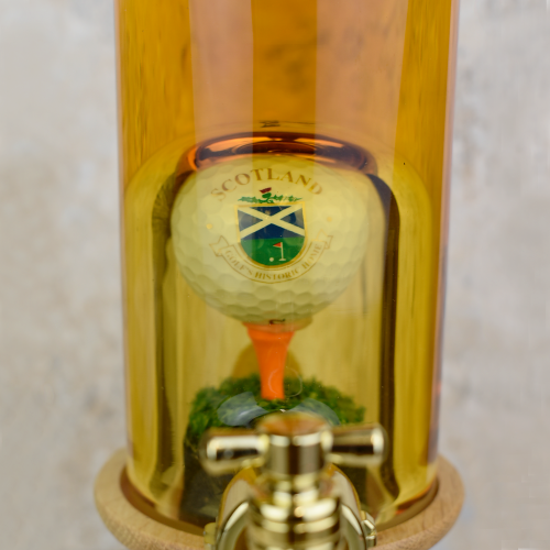 Golf Ball on Tee with Tap and 2 Glasses Whisky Decanter (Stylish Whisky) - 40% 350ml