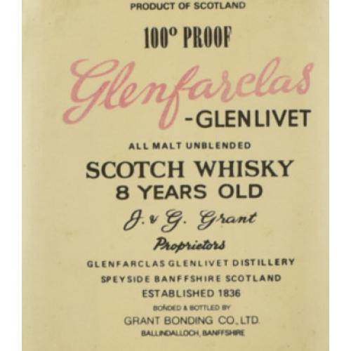 Glenfarclas Glenlivet 8 Year Old 100 Proof Bottled 1970s Miniature - 40% 5cl
