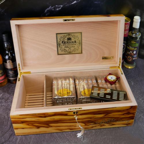 LIMITED EDITION - Gurkha 35th Anniversary Wood 150 Count Humidor - 75 Cigars Included