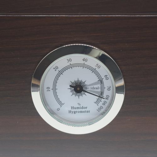Sikarlan Walnut Humidor - Chrome Dial - 50 Cigar Capacity