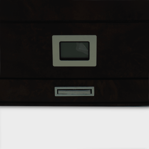 Angelo Burl Wood 3 Window Digital Hygrometer with Drawer Humidor - 40 Cigar Capacity