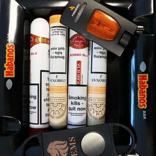 Habanos Havana Hamper - 4 Cigars, Lighter and Ashtray Gift Set