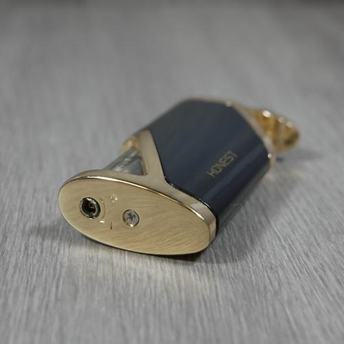 Honest Calder Turbo Jet Lighter - Glossy Black and Gold (HON06)