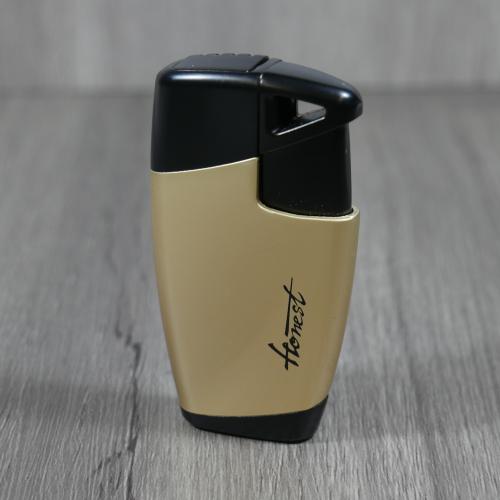 Honest Neptune Jet Flame Cigar Lighter - Gold (HON79) (End of Line)