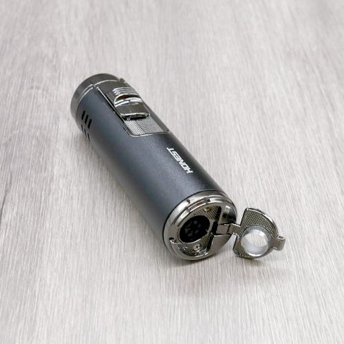 Honest Lewis Cigar Lighter - Black & Chrome (HON202)